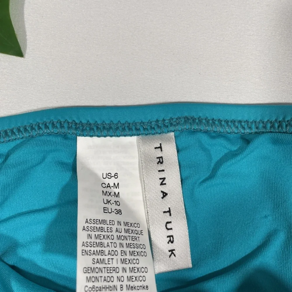 NWT Trina Turk [ 6 ] Gypsy Tie Side Bikini Bottom in‎ Turquoise